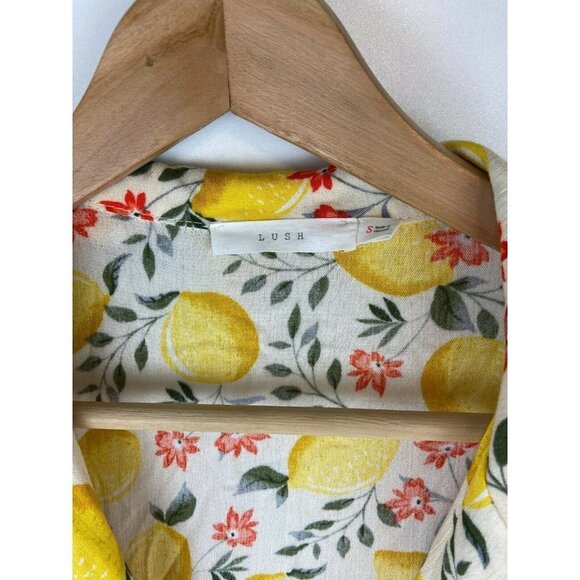 Lush Women's Lemon Print Top Size Small - Picture 7 of 10